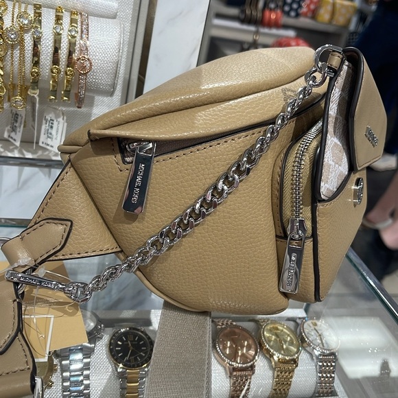 Michael Kors Maisie Lg Pebbled Leather 2-in-1 Sling Fanny Pack Waist Belt Bag - Picture 13 of 16